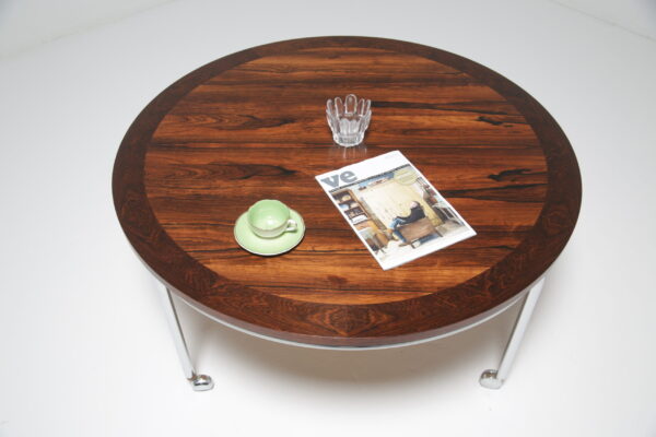 Vintage Circular Rosewood Coffee Table