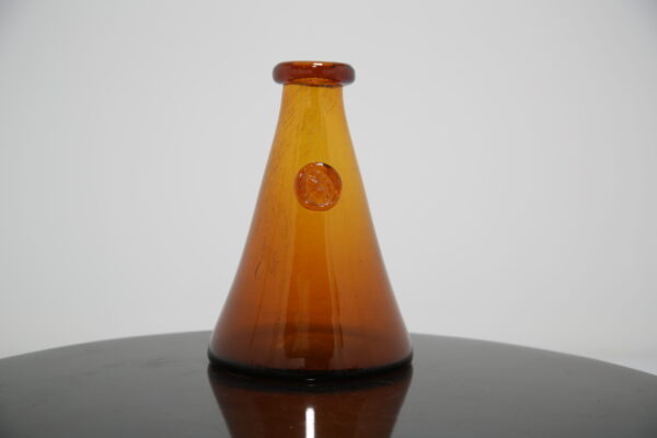 Vintage Amber Glass Vase by Erik Hoglund for Boda, Sweden, 1960s.