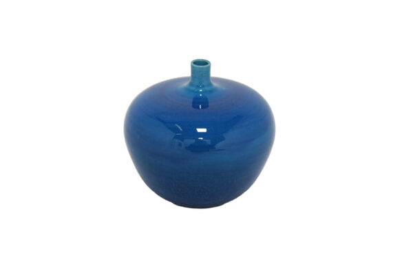 Vintage Blue Glazed Stoneware Bud Vase by Carl Harry Stålhane, 1950s.