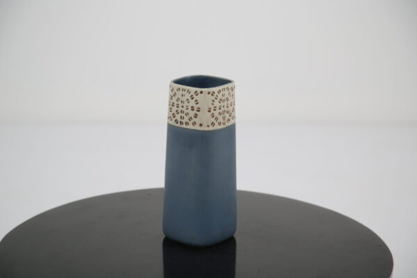 Vintage Stoneware Glazed Blue and White Vase by Britt-Louise Sundell for Gustavsberg, Sweden, 1960s.