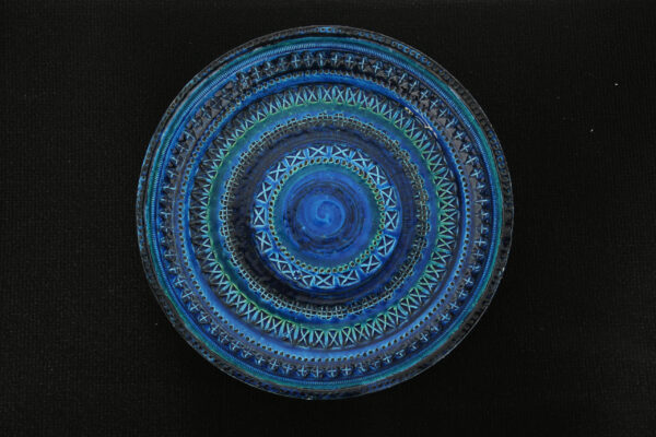 Vintage X Large Rimini Blue Ceramic Bowl by Aldo Londi for Bitossi, 1960s