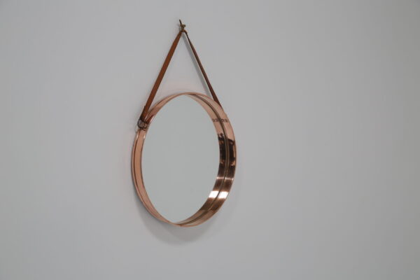 Vintage Swedish Copper Framed Wall Mirror by Bror Moje, 1950s.