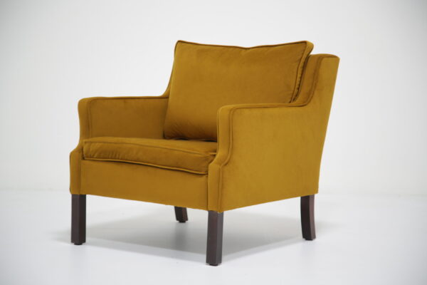 Vintage Danish Gold Velvet Armchair "Model 2321" By Borge Mogensen, 1960s.