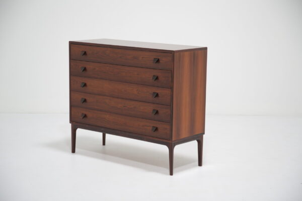 Vintage Danish Rosewood Chest of Five Drawers, 1960s.