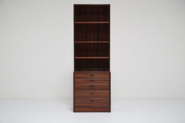 Vintage Narrow Danish Rosewood Bookcase, 1960s.