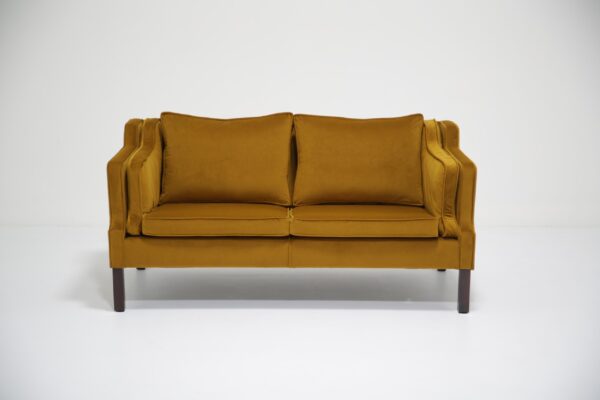 Vintage Danish Gold Velvet Two Seat Sofa, "Model 2212" by Borge Mogensen, 1960s.
