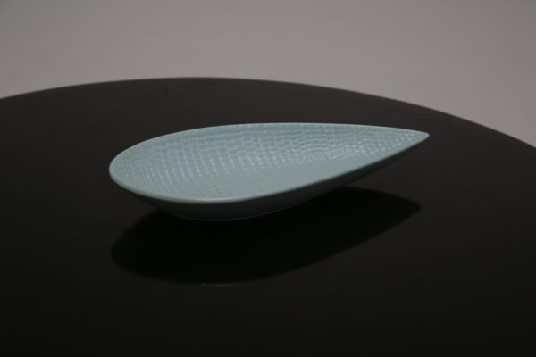 Vintage Blue Glazed Stoneware Bowl “Reptile” by Stig Lindberg for Gustavsberg, Sweden, 1950s.