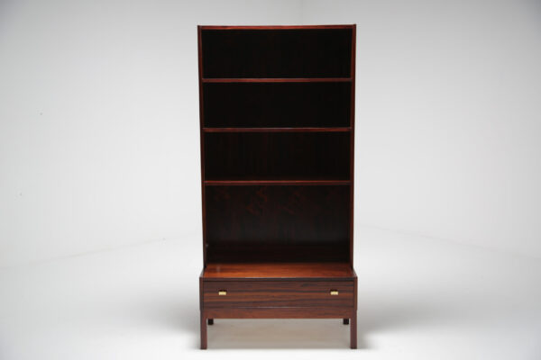 Vintage Rosewood Bookcase "Excellent" with Drawer Base, Sweden, 1960s.