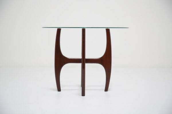 Vintage American Hardwood & Glass Side Table by Adrian Pearsall, 1960s.