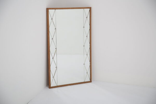 Vintage Swedish Teak Harlequin Mirror, 1960s.