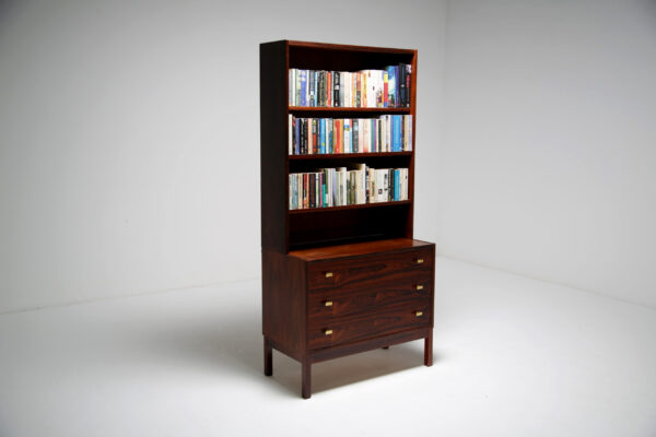 Vintage Rosewood Bookcase with Drawer Base, Sweden, 1960s.