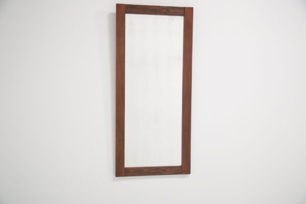 Vintage Swedish Minimalist Rosewood Mirror, 1960s.