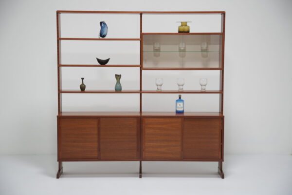 Vintage Swedish Teak Double Bookcase Unit, 1960s.