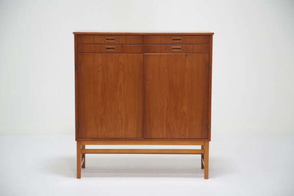 Vintage Tall Swedish Teak Linen Cabinet, 1960s.