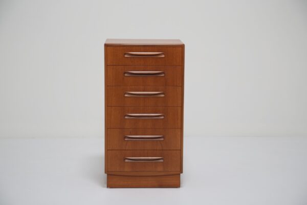 Victor Wilkins for G-Plan: 'Fresco' Six-Drawer Tallboy in Teak, UK, 1960s
