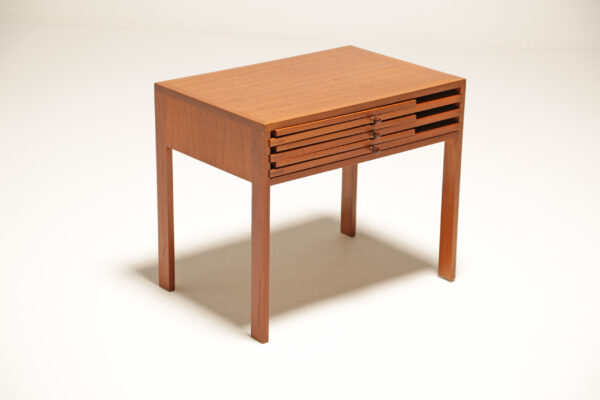Vintage Nest of Three Teak Folding Tables by Illum Wikkelsø for CFC Silkeborg