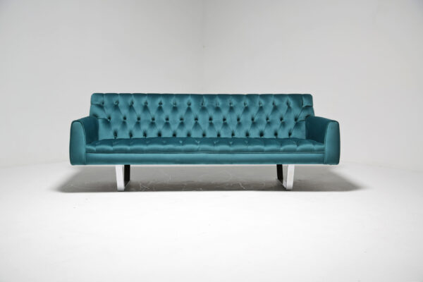 Vintage Deep Button Velvet Chesterfield Style Sofa, USA, 1970s.